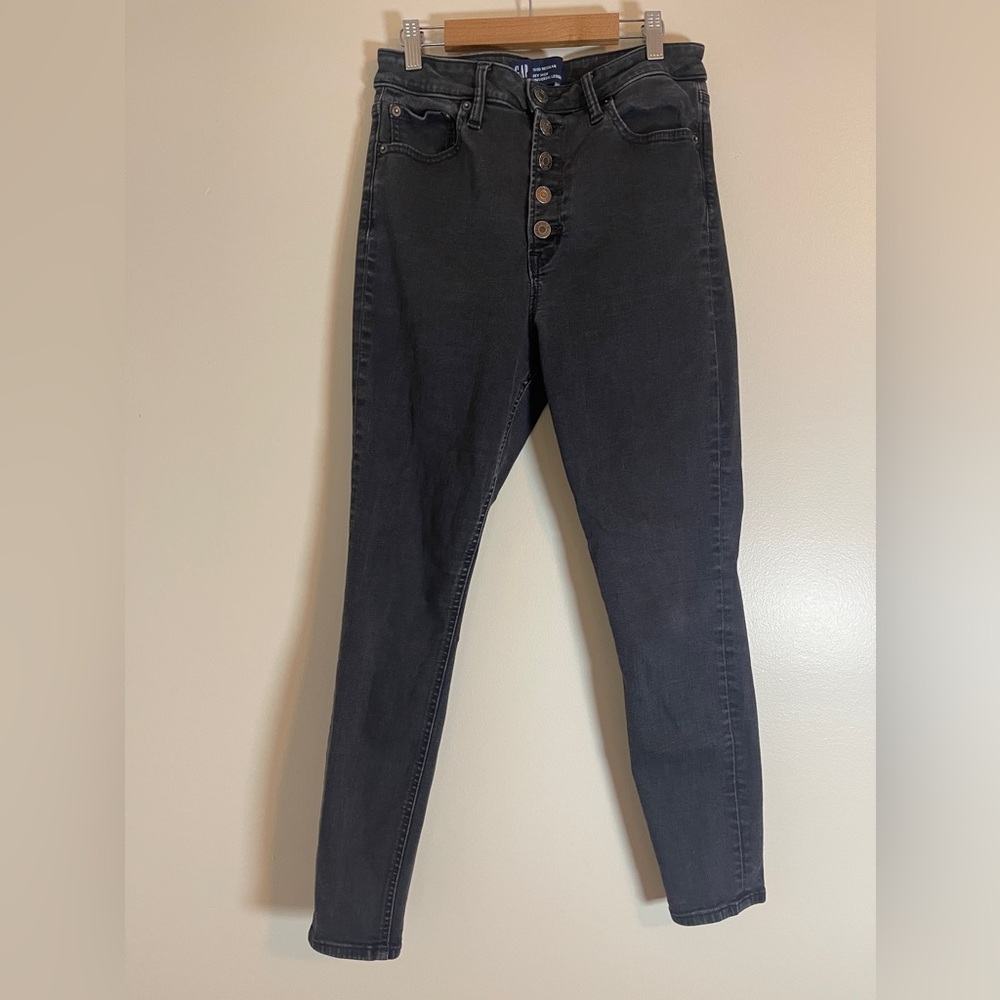 GAP Womens Jeggings Sz 10/30 Faded Black Sky High Universal Legging Denim Bottom